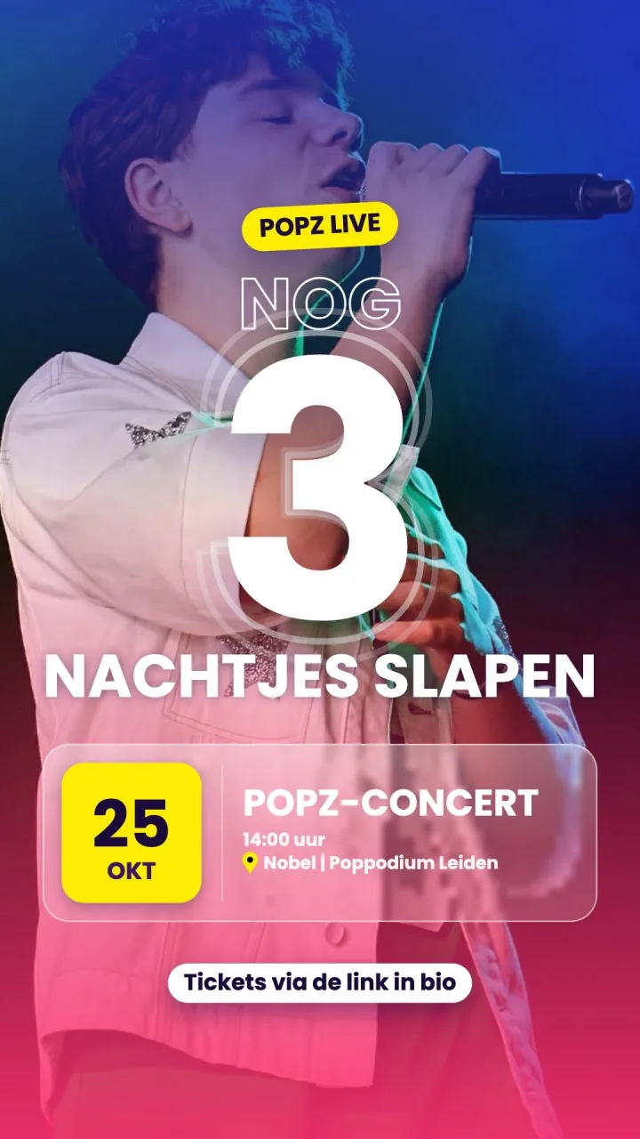 Nog even en dan is het zover: POPZ & friends-concert! 🎉 Zondag 25 oktober 2026 om 14:00 uur 📍 Nobel | Poppodi…